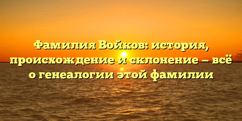 Фамилия Войков: история, происхождение и склонение — всё о генеалогии этой фамилии Фамилия Войков: история, происхождение и склонение — всё о генеалогии этой фамилии