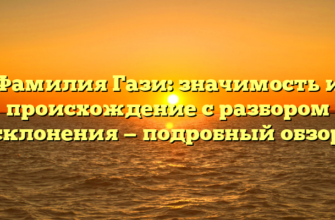 Фамилия Гази: значимость и происхождение с разбором склонения — подробный обзор