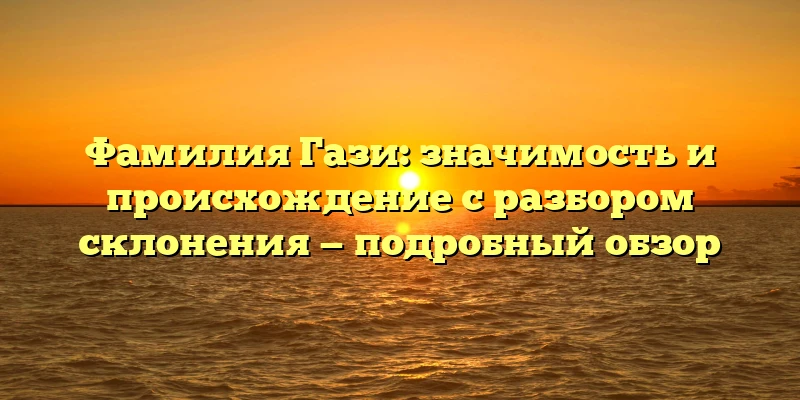 Фамилия Гази: значимость и происхождение с разбором склонения — подробный обзор Фамилия Гази: значимость и происхождение с разбором склонения — подробный обзор