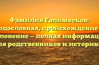 Фамилия Галимбеков: родословная, происхождение и склонение — полная информация для родственников и историков Фамилия Галимбеков: родословная, происхождение и склонение — полная информация для родственников и историков