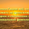 Фамилия Гацин: всё, что вам нужно знать об происхождении, истории и склонении этой уникальной фамилии