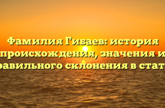 Фамилия Гибаев: история происхождения, значения и правильного склонения в статье Фамилия Гибаев: история происхождения, значения и правильного склонения в статье