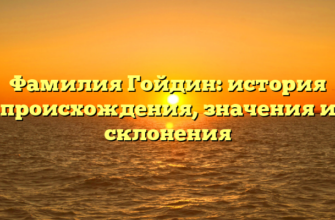 Фамилия Гойдин: история происхождения, значения и склонения Фамилия Гойдин: история происхождения, значения и склонения