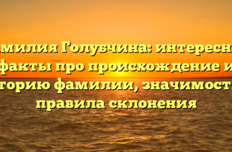 Фамилия Голубчина: интересные факты про происхождение и историю фамилии, значимость и правила склонения