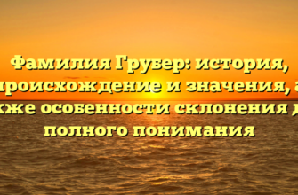 Фамилия Грубер: история, происхождение и значения, а также особенности склонения для полного понимания Фамилия Грубер: история, происхождение и значения, а также особенности склонения для полного понимания