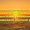 Фамилия Гумело: история происхождения, значение и правильное склонение в современной русской речи