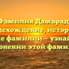 Фамилия Дамарад: происхождение, история и значение фамилии — узнайте все о склонении этой фамилии
