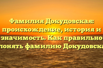 Фамилия Докудовская: происхождение, история и значимость. Как правильно склонять фамилию Докудовская?
