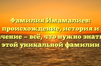Фамилия Имамалиев: происхождение, история и значение — всё, что нужно знать об этой уникальной фамилии Фамилия Имамалиев: происхождение, история и значение — всё, что нужно знать об этой уникальной фамилии
