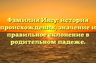 Фамилия Иясу: история происхождения, значение и правильное склонение в родительном падеже.