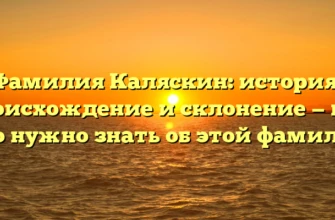 Фамилия Каляскин: история, происхождение и склонение — все, что нужно знать об этой фамилии Фамилия Каляскин: история, происхождение и склонение — все, что нужно знать об этой фамилии