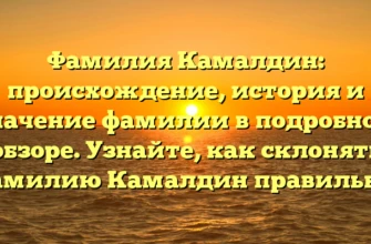 Фамилия Камалдин: происхождение, история и значение фамилии в подробном обзоре. Узнайте, как склонять фамилию Камалдин правильно! Фамилия Камалдин: происхождение, история и значение фамилии в подробном обзоре. Узнайте, как склонять фамилию Камалдин правильно!