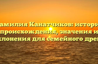Фамилия Канатчиков: история происхождения, значения и склонения для семейного древа Фамилия Канатчиков: история происхождения, значения и склонения для семейного древа