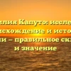Фамилия Капуто: исследуем происхождение и историю фамилии — правильное склонение и значение