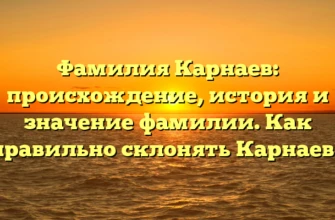 Фамилия Карнаев: происхождение, история и значение фамилии. Как правильно склонять Карнаев? Фамилия Карнаев: происхождение, история и значение фамилии. Как правильно склонять Карнаев?