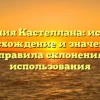 Фамилия Кастеллана: история, происхождение и значения, а также правила склонения для ее использования