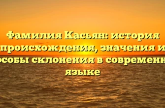 Фамилия Касьян: история происхождения, значения и способы склонения в современном языке Фамилия Касьян: история происхождения, значения и способы склонения в современном языке