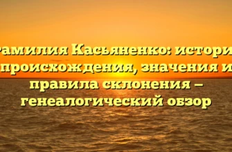 Фамилия Касьяненко: история происхождения, значения и правила склонения — генеалогический обзор Фамилия Касьяненко: история происхождения, значения и правила склонения — генеалогический обзор