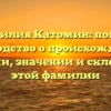 Фамилия Катомин: полное руководство о происхождении, истории, значении и склонении этой фамилии