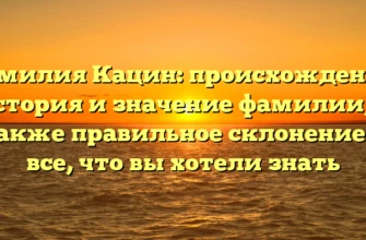 Фамилия Кацин: происхождение, история и значение фамилии, а также правильное склонение — все, что вы хотели знать