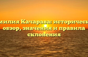 Фамилия Качарава: исторический обзор, значения и правила склонения