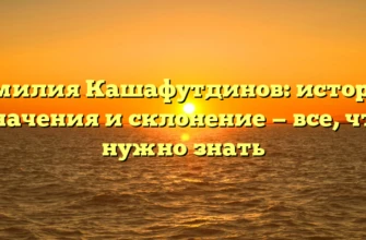Фамилия Кашафутдинов: история, значения и склонение — все, что нужно знать Фамилия Кашафутдинов: история, значения и склонение — все, что нужно знать