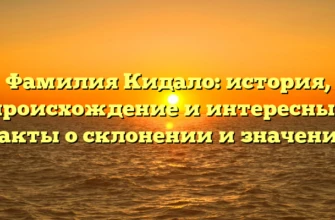 Фамилия Кидало: история, происхождение и интересные факты о склонении и значении Фамилия Кидало: история, происхождение и интересные факты о склонении и значении