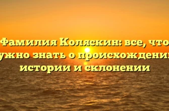 Фамилия Коляскин: все, что нужно знать о происхождении, истории и склонении Фамилия Коляскин: все, что нужно знать о происхождении, истории и склонении
