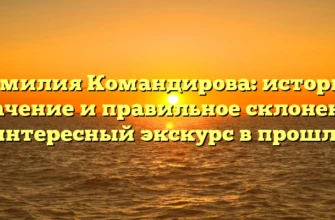 Фамилия Командирова: история, значение и правильное склонение – интересный экскурс в прошлое Фамилия Командирова: история, значение и правильное склонение – интересный экскурс в прошлое