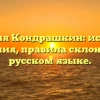 Фамилия Кондрашкин: история и значения, правила склонения в русском языке.