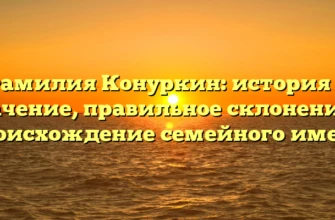 Фамилия Конуркин: история и значение, правильное склонение и происхождение семейного имени Фамилия Конуркин: история и значение, правильное склонение и происхождение семейного имени