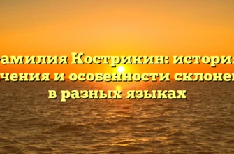 Фамилия Кострикин: история, значения и особенности склонения в разных языках Фамилия Кострикин: история, значения и особенности склонения в разных языках