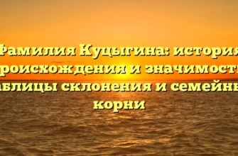 Фамилия Куцыгина: история происхождения и значимость, таблицы склонения и семейные корни Фамилия Куцыгина: история происхождения и значимость, таблицы склонения и семейные корни
