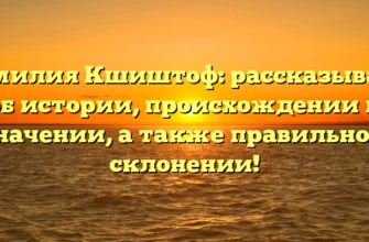Фамилия Кшиштоф: рассказываем об истории, происхождении и значении, а также правильном склонении! Фамилия Кшиштоф: рассказываем об истории, происхождении и значении, а также правильном склонении!
