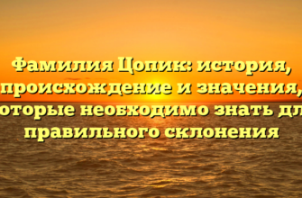 Фамилия Цопик: история, происхождение и значения, которые необходимо знать для правильного склонения