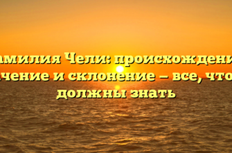 Фамилия Чели: происхождение, значение и склонение — все, что вы должны знать Фамилия Чели: происхождение, значение и склонение — все, что вы должны знать