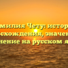 Фамилия Чету: история происхождения, значение и склонение на русском языке