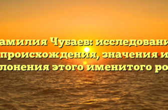 Фамилия Чубаев: исследование происхождения, значения и склонения этого именитого рода Фамилия Чубаев: исследование происхождения, значения и склонения этого именитого рода