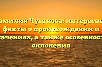 Фамилия Чувакова: интересные факты о происхождении и значениях, а также особенности склонения Фамилия Чувакова: интересные факты о происхождении и значениях, а также особенности склонения
