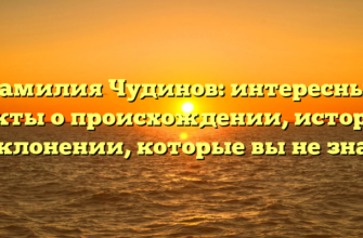 Фамилия Чудинов: интересные факты о происхождении, истории и склонении, которые вы не знали Фамилия Чудинов: интересные факты о происхождении, истории и склонении, которые вы не знали