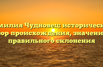 Фамилия Чудновец: исторический обзор происхождения, значения и правильного склонения Фамилия Чудновец: исторический обзор происхождения, значения и правильного склонения