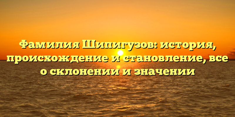 Фамилия Шипигузов: история, происхождение и становление, все о склонении и значении