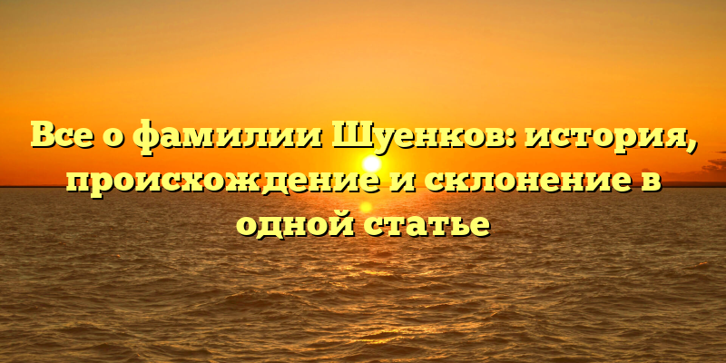 Все о фамилии Шуенков: история, происхождение и склонение в одной статье