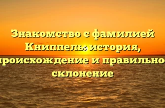 Знакомство с фамилией Книппель: история, происхождение и правильное склонение