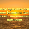Изучаем происхождение и значения фамилии Цуканова: полный гайд по склонению этой фамилии