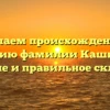 Изучаем происхождение и историю фамилии Кашинцев: значение и правильное склонение