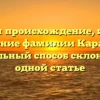 Изучаем происхождение, историю и значение фамилии Карамнова: правильный способ склонения в одной статье