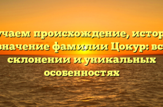 Изучаем происхождение, историю и значение фамилии Цокур: все о склонении и уникальных особенностях