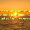 Изучаем происхождение, историю и значение фамилии Чачух: полный гайд по склонению