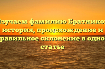 Изучаем фамилию Братников: история, происхождение и правильное склонение в одной статье